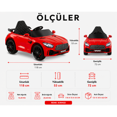 Babyhope 444 GTR Sport 12V Akülü Araba Kırmızı