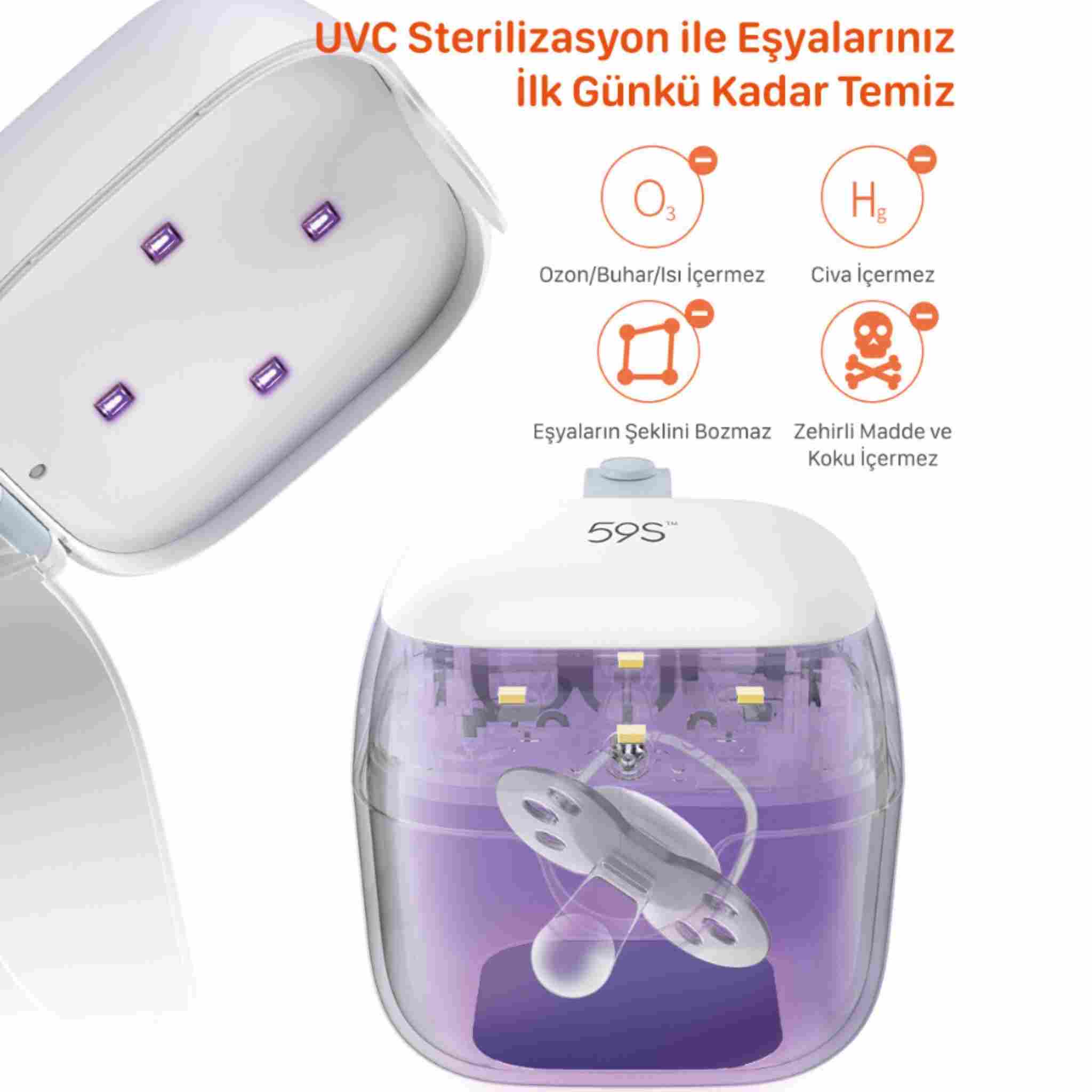 59S S6 Ultraviyole (Uvc) Mini Sterilizasyon Kutusu - Welcome Baby