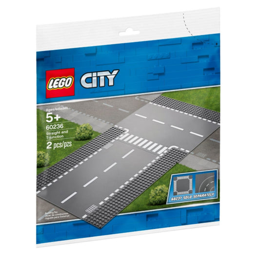 Lego City Düz Yol Ve T Kavşak Yol Plakası +5 Yaş (2 Parça) 60236