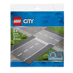 Lego City Düz Yol Ve T Kavşak Yol Plakası +5 Yaş (2 Parça) 60236