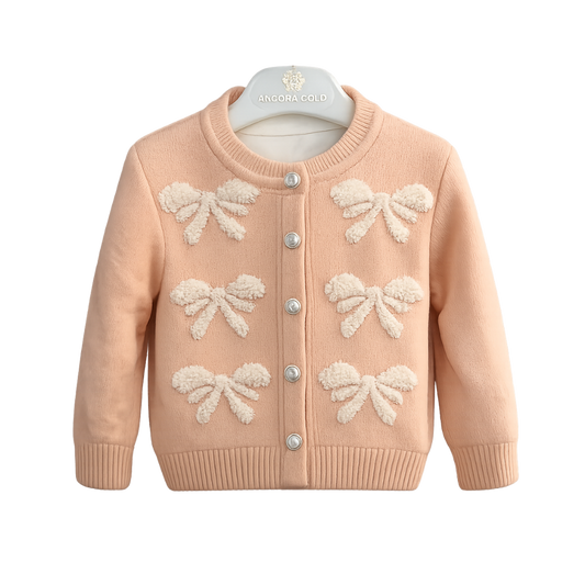 Angora Baby Hırkalı 3'lü Takım Fiyonk Somon