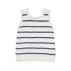 Antebies Beyaz Çizgili Triko Şortlu Set