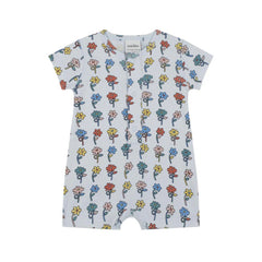 Antebies Grafik Çiçek Kısa Kollu Tulum