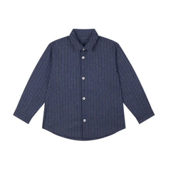 Antebies Lacivert Çizgili Dokuma Gömlek