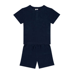 Antebies Lacivert Havlu Şortlu Set