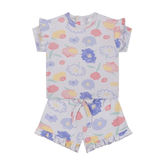 Antebies Suluboya Çiçek Şortlu Set