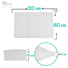 Baby'Ness Katlanır Bebek Yatağı Kapitoneli 60x120x5cm