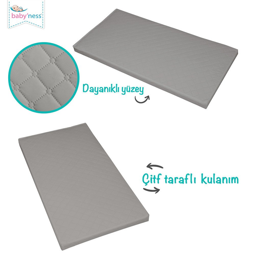 Baby'Ness Oyun Parkı Yatağı Kapitoneli 70x110x5cm - Welcome Baby