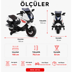 Babyhope 438A XMX-316 12V Ledli Akülü Motor Beyaz