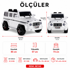 Babyhope 439 Akülü Jeep Araba 12V Sedef Beyaz