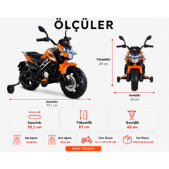 Babyhope 447 Motocross 12V Akülü Motor Turuncu