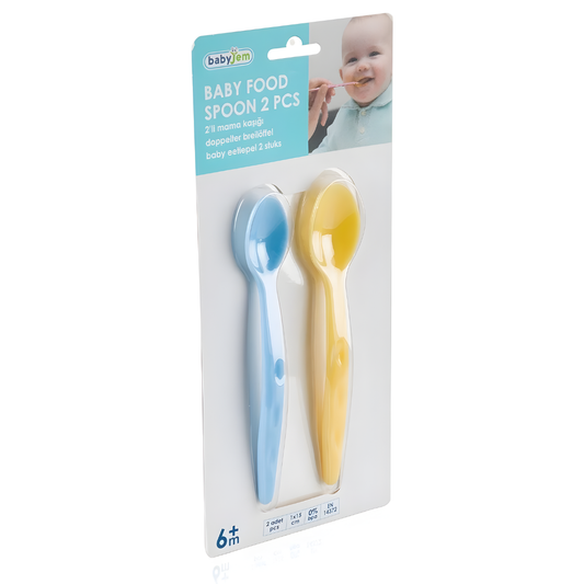 Babyjem 2'li Mama Kaşığı Mavi Sarı