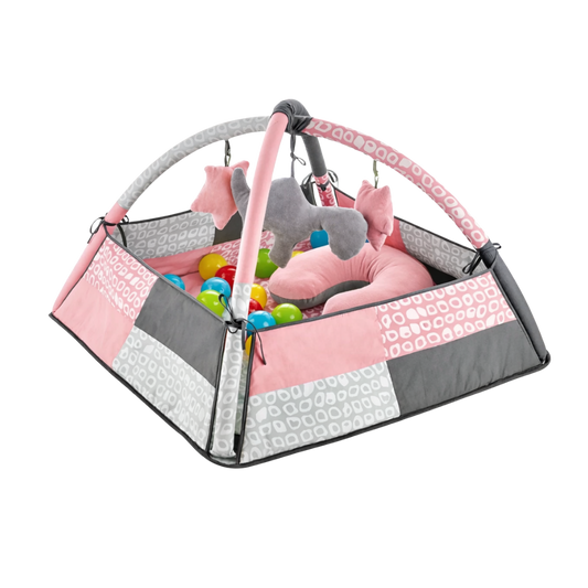 Babyjem 3 Fonksiyonlu Bebek Oyun Jimnastik Halısı Gül Kurusu