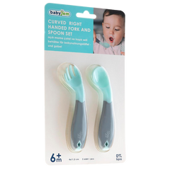 Babyjem Açılı Mama Kaşık Çatal Takımı Yeşil - Welcome Baby