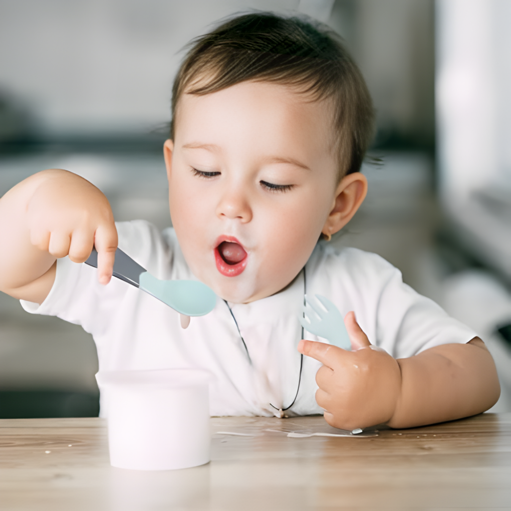 Babyjem Açılı Mama Kaşık Çatal Takımı Yeşil - Welcome Baby