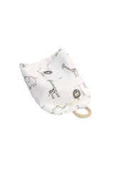 Babyjem Ahşap Di̇şli̇kli̇ Müslin Önlük Hayvanat Bahçesi̇