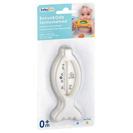 Babyjem Balık Banyo Oda Termometresi Beyaz
