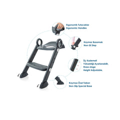 Babyjem Basamaklı Katlanır Klozet Adaptörü Beyaz