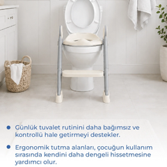 Babyjem Basamaklı Katlanır Klozet Adaptörü Kum Beji