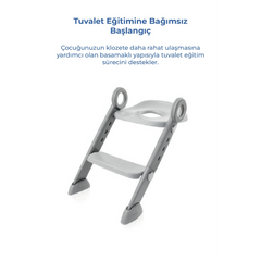 Babyjem Basamaklı Katlanır Klozet Adaptörü Soft Gri