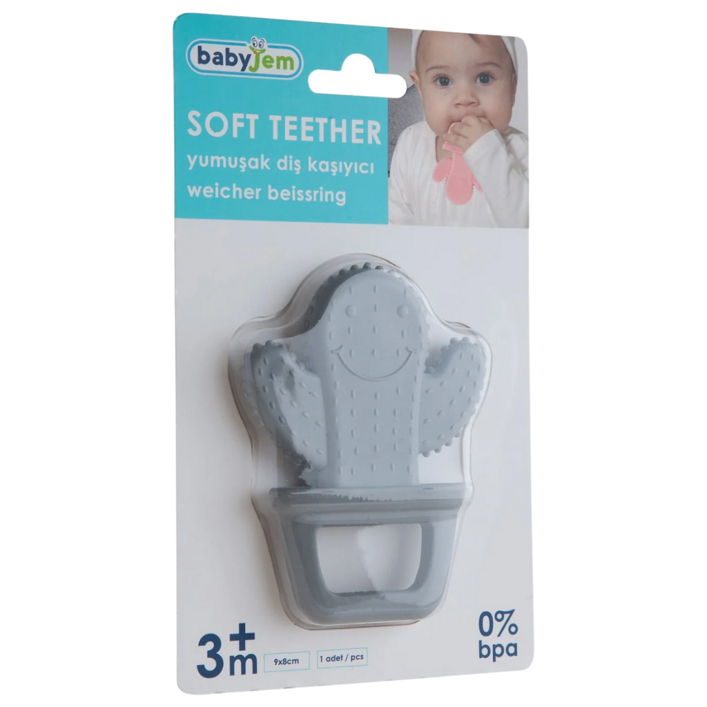 Babyjem Diş Kaşıyıcı Kaktüs Gri - Welcome Baby