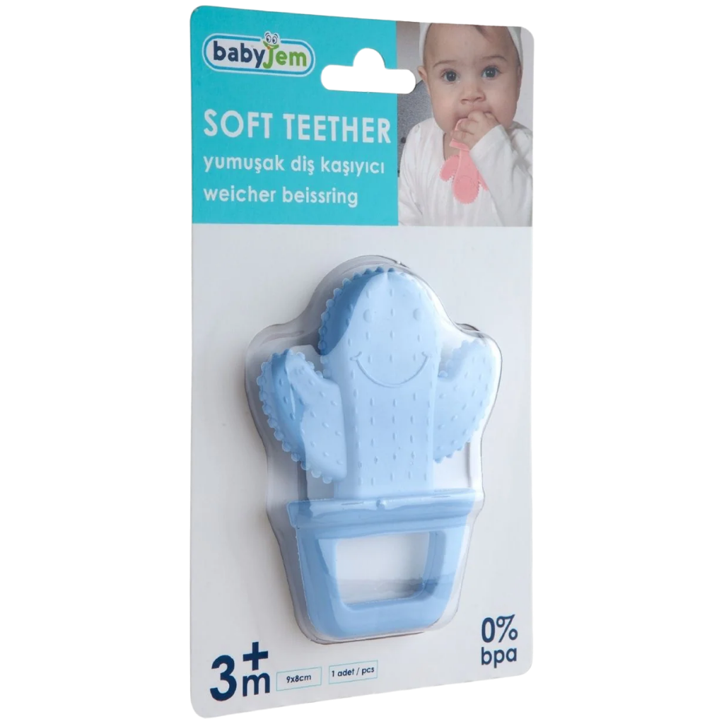 Babyjem Diş Kaşıyıcı Kaktüs Mavi - Welcome Baby