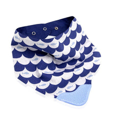 Babyjem Diş Kaşıyıcılı Poplin Fular Önlük İndi̇go Balıklı