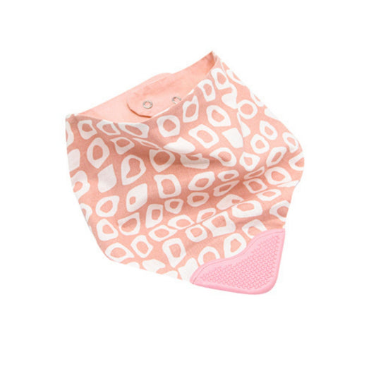 Babyjem Diş Kaşıyıcılı Poplin Fular Önlük Pembe Kareli̇