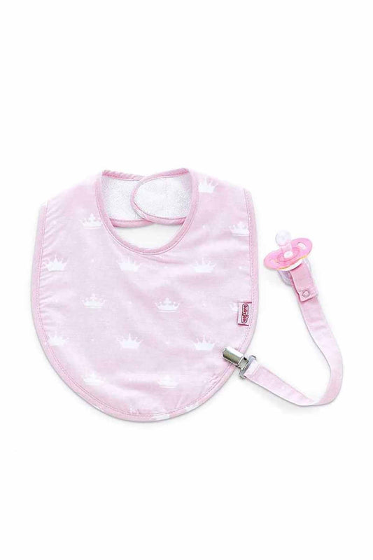 Babyjem Emzik Askılı Mama Önlüğü Pembe Taç