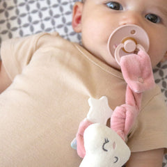 Babyjem Emzik Tutacağı Kalp Desen Gül Kurusu