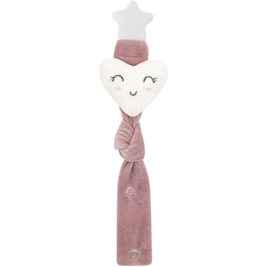 Babyjem Emzik Tutacağı Kalp Desen Gül Kurusu