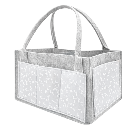 Babyjem Keçe Anne Bebek Bakım Çantası Gri Çiçek