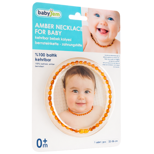 Babyjem Kehribar Bebek Kolyesi Koyu Bal