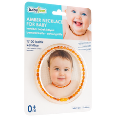 Babyjem Kehribar Bebek Kolyesi Koyu Bal
