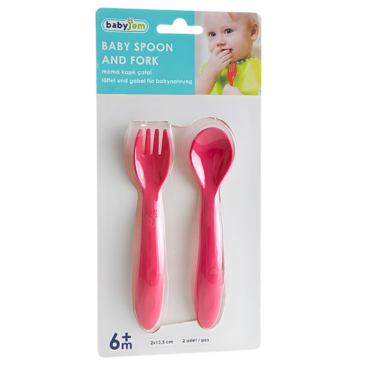 Babyjem Mama Kaşık Çatal Takımı Kırmızı