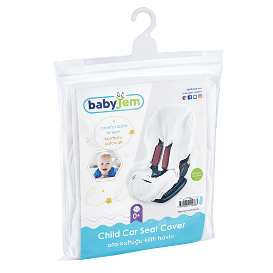 Babyjem Örme Havlu Oto Koltuğu Kılıfı Beyaz