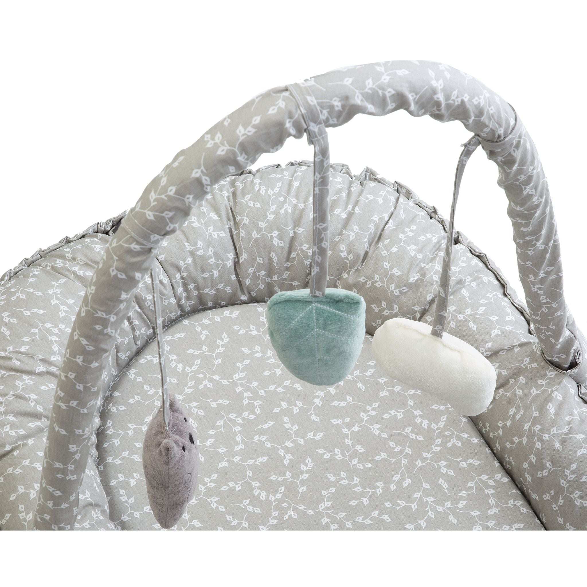 Babyjem Oyuncaklı Anne Baba Yanı Yatağı Gri Çiçek - Welcome Baby