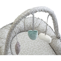 Babyjem Oyuncaklı Anne Baba Yanı Yatağı Gri Çiçek - Welcome Baby