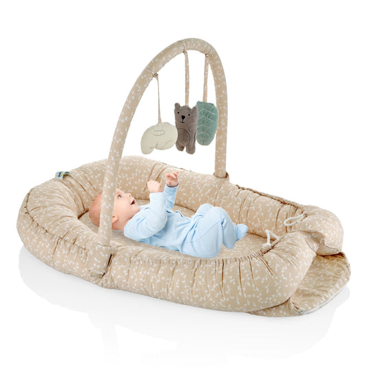 Babyjem Oyuncaklı Anne Baba Yanı Yatağı Somon Çiçek