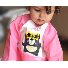 Babyjem Poli Muşamba Kollu Önlük Pembe