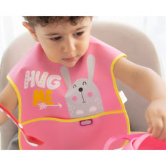 Babyjem Poli Muşamba Önlük Büyük Pembe