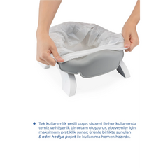 Babyjem Portatif Lazımlık 5 Hediye Poşetli Soft Gri