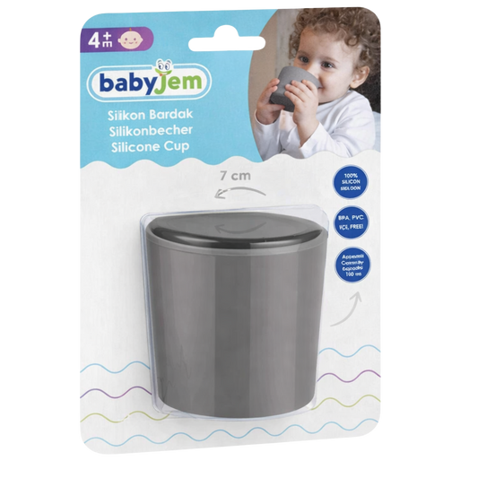 Babyjem Silikon Bardak Gri