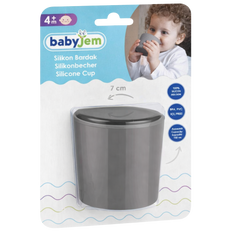 Babyjem Silikon Bardak Gri - Welcome Baby