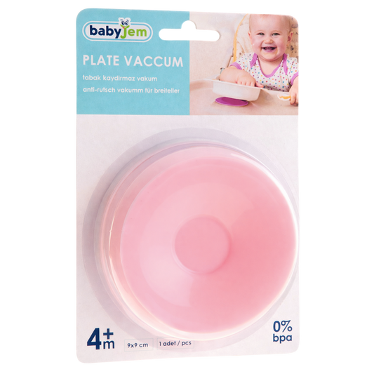 Babyjem Tabak Bardak Vakumu Pembe