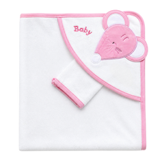 Babyjem Bip Bip’li Yenidoğan Banyo Havlusu Pembe