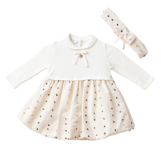 BabyMio Viskon Elbise Ekru