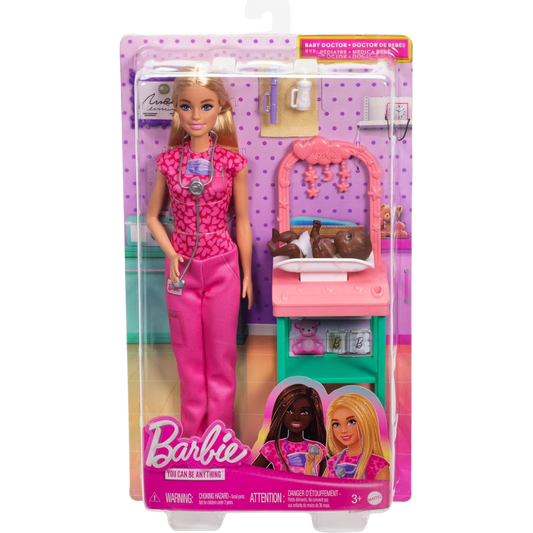 Barbie Bakım Temalı Kariyer Oyun Seti Doktor Bebek JCR72