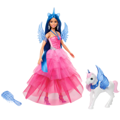 Barbie Mavi Saçlı Prenses Bebek HRR16