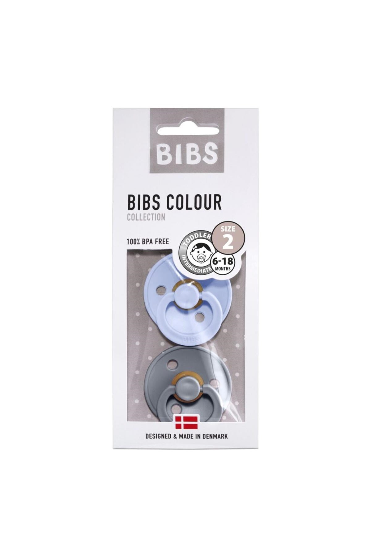 Bibs Colour Emzik 2'li Dark Iron/Baby Blue No:2 Latex - Welcome Baby